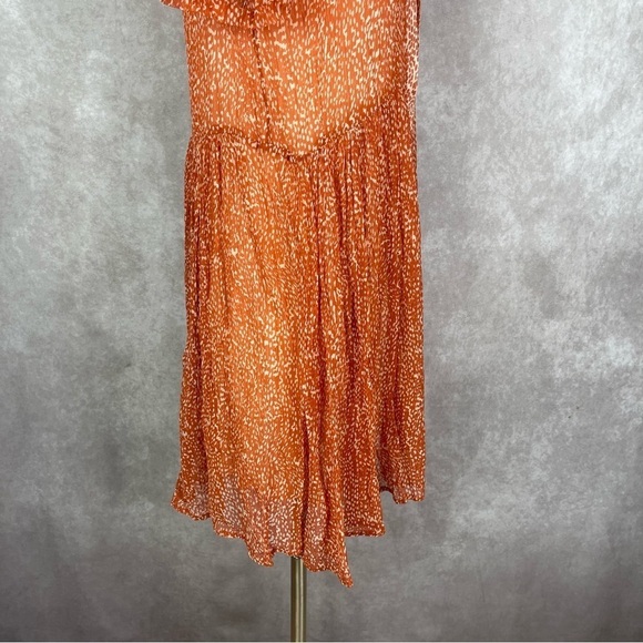 Maeve x Anthropologie Adrian Sheer Tunic Dress In Dark Orange Women's Size S - Picture 5 of 10
